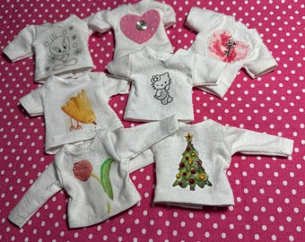 Various knit tops to fit 1:6 type dolls