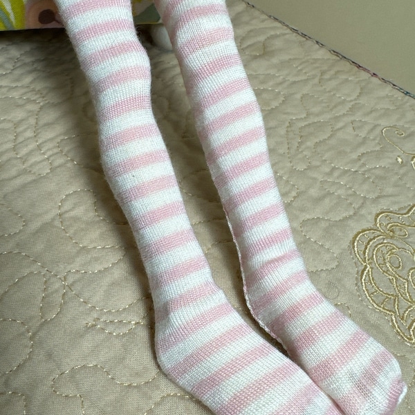 Light Pink  & white striped stockings  Dollie’s for Connie Lowe to Paola R