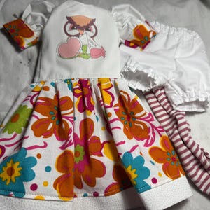 Big Stella Owl Dress 3-piece outfit fits 20” doll by Connie Lowe or similar size dolls