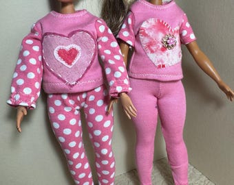 Pink Knit Doll, Curvy 1:6 Scale Fashion Doll Clothes