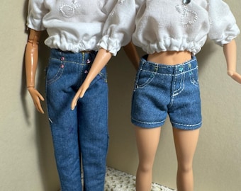Doll Jeans and Shorts, Fits 11-12" Fashion Dolls