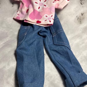 Heart top and jeans outfit fits Big Stella 19&quot; doll by Connie Lowe