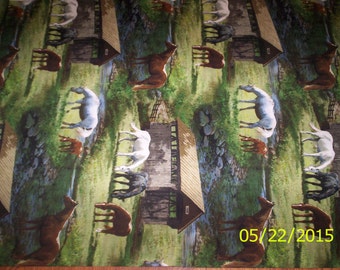 New Wild Wings Sweetwater Bridge Scenic with Horses 100% cotton fabric by the yard and half yard