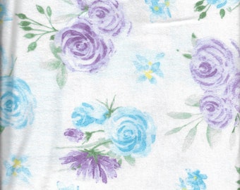 New AE Nathan Watercolor Roses on White Comfy Flannel Fabric by the Yard and Half Yard