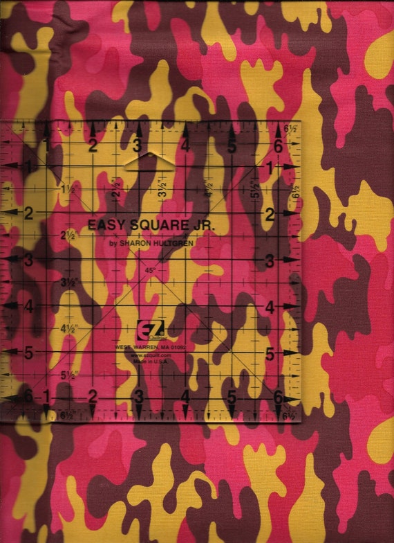 New Red Pink Yellow Camouflage 100% Cotton Fabric by the Half Yard Camo 