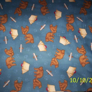New Blue Don&#39;t Feed the Bears 100% cotton fabric by the yard and half yard - Camping