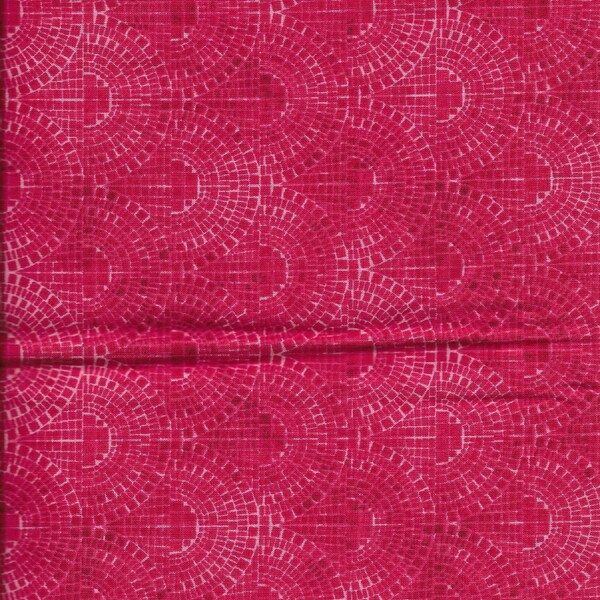 New Red Block Packed Arches Cotton Fabric 5" x 42" - Last Piece