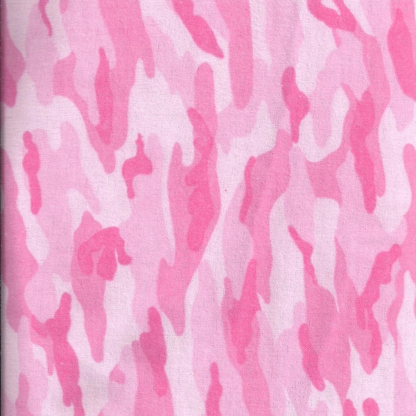 Nouveau tissu en flanelle 100 % coton camouflage blanc et rose par mètre, 1/2 mètre et 1/4 mètre (camouflage)