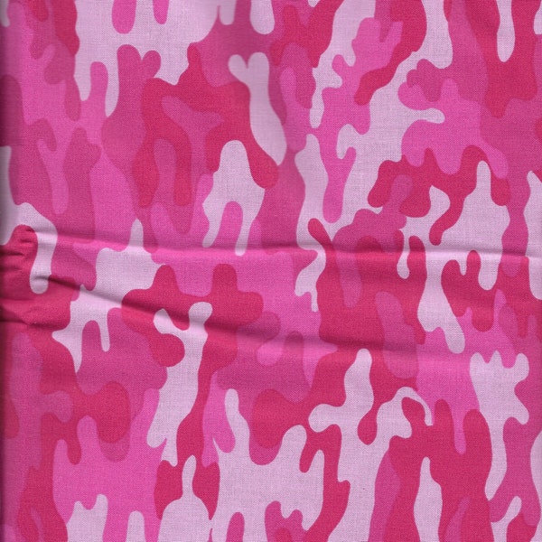 Nouveau tissu 100 % coton camouflage ton sur ton rose par le Half Yard Camo