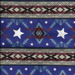 New Diamonds & Star Stripe cotton fabric 1 yard 1&quot; x 43&quot; - Last Piece