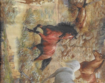 New Wild Wings Independence Pass Scenic with Horses 100% cotton fabric by the yard and half yard