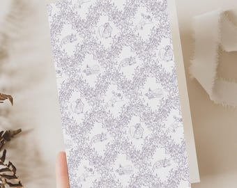 Tarjetas de felicitación de animales del bosque pintadas a mano - Juego de tarjetas en blanco