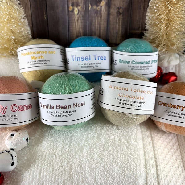 Holiday Mini Bath Bomb Gift Sampler | Christmas Gifts for Women | Fun Bath Bombs for Kids | Gifts Under 10 | Stocking Stuffers