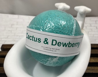 Cactus and Dewberry Scented Large Bath Bomb | Natural Homemade Handmade Gift | Gifts Under 10 | Birthday for Her | Self Care