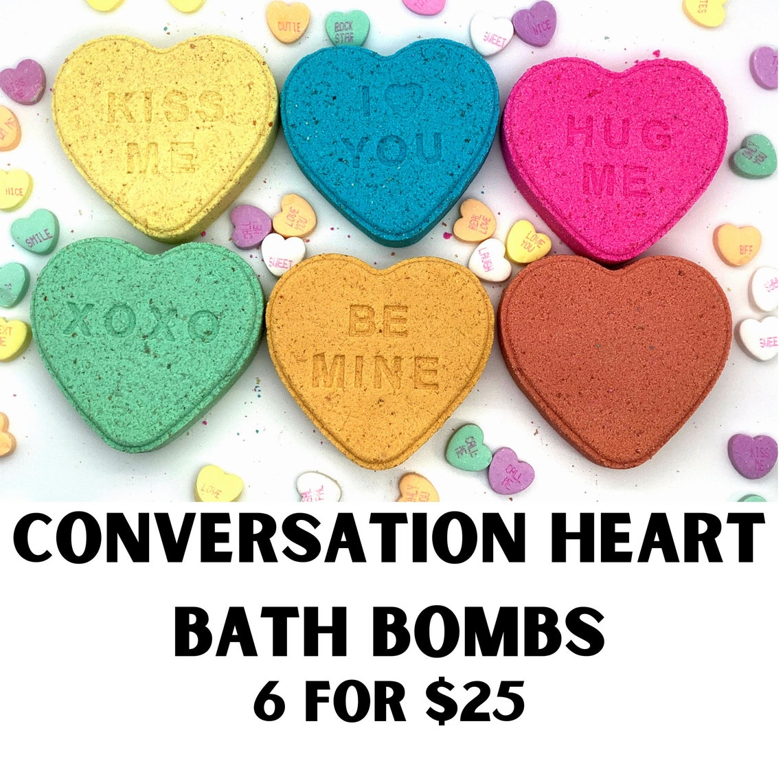 Valentines Day Bath Bomb Gift Set Conversation Hearts Gift Valentines