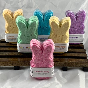 6 Pack Assorted Easter Peeps Bunny Bath Bombs Peeps Marshmallow Bunny Bath Bombs Easter Basket Stuffers for Kids Teen Easter Ideas image 2
