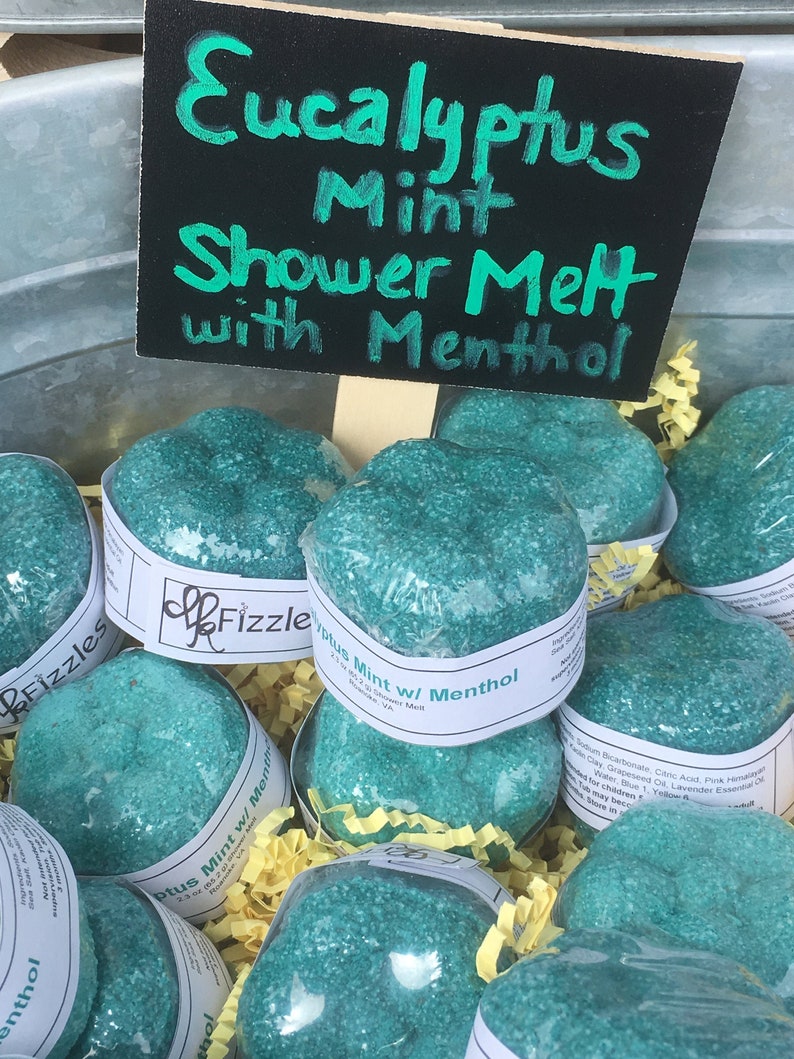 Eucalyptus Spearmint with Menthol Shower Melt Fresh, Clean Scented Shower At Home Spa Kit Spa Gifts Under 5 Bath Bombs for Shower image 8