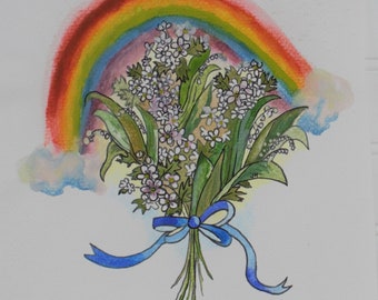 Rainbow Baby Nacimiento Flor Ramo