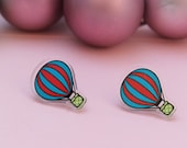 The Not-Hot-Enough Air Balloon Earrings studs made from transparent Recycled Plastic