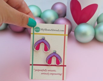 Feminist Clitoris Earrings, Recycled Plastic Jewelry, Ecofeminism Gift