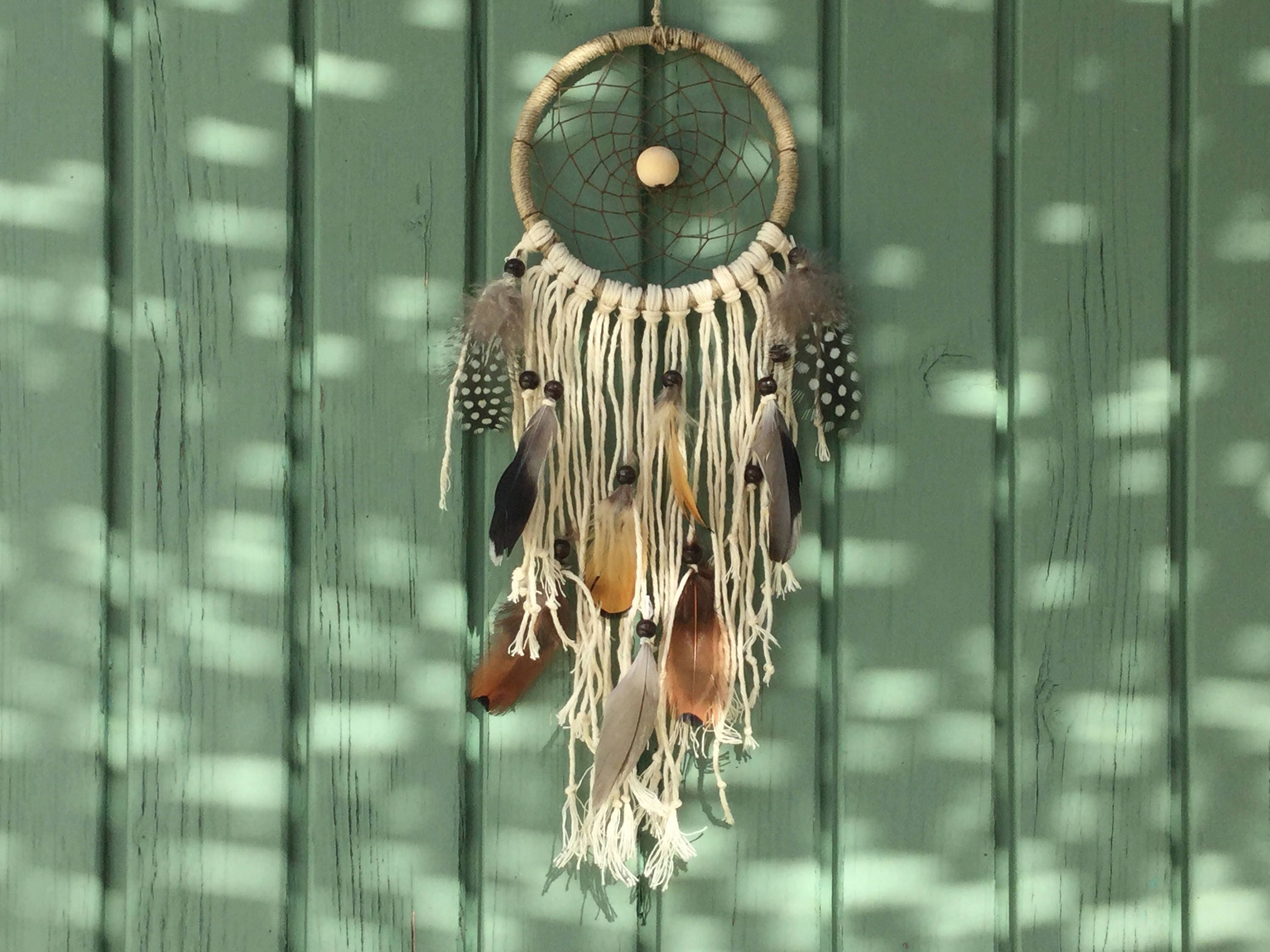 Attrape Rêve Très Naturel Fait Main 10 cm de Diamètre