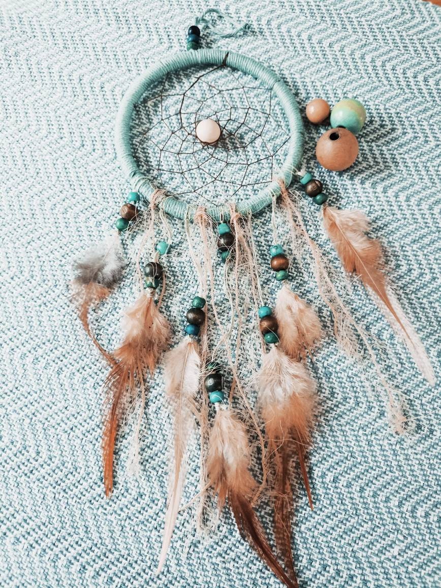 Attrape Rêve Couleur Vert Tendre 10 cm de Diamètre