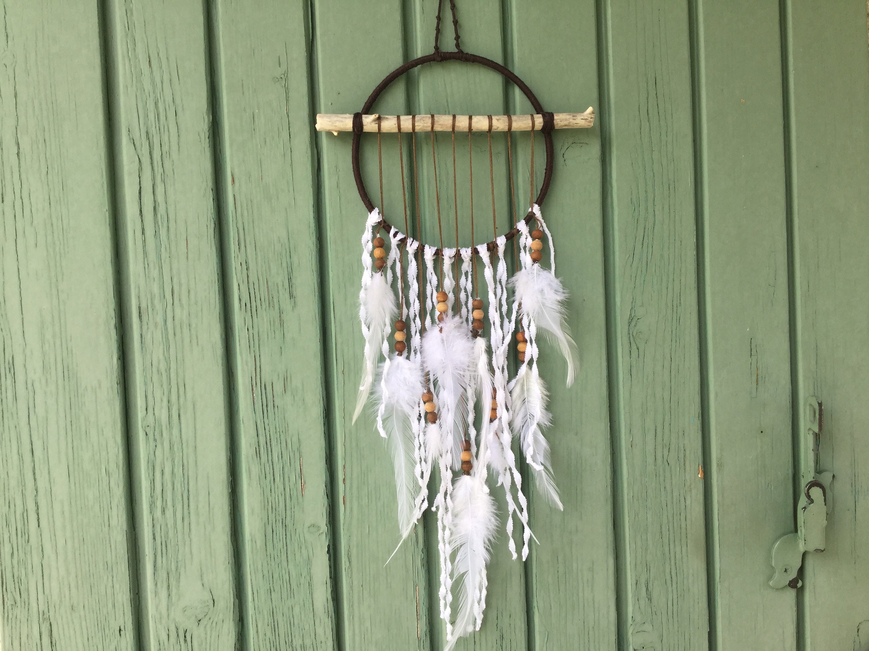 Attrape Rêve Très Naturel et Bois Flotté Environ 14/15 cm de Diamètre