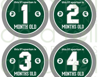 Go Green Baby Milestone Stickers (Just Born-1 Year Old) - Instant Digital Download