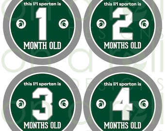 Go Green Baby Milestone Stickers (Just Born-1 Year Old) - Instant Digital Download