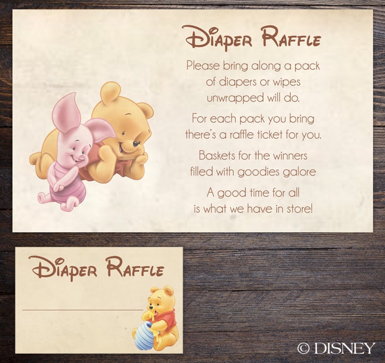 winnie the pooh baby shower diaper raffle etsy