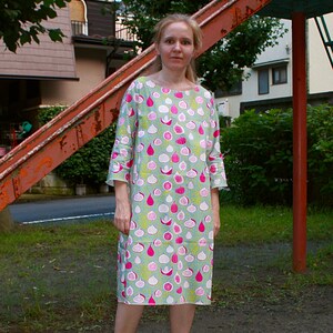 Japanese dress cotton linen dress for women print | Etsy