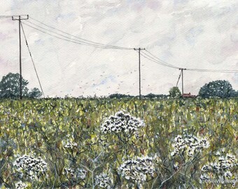 THISTLEDOWN - Original Landscape Painting - Watercolour Countryside Scene