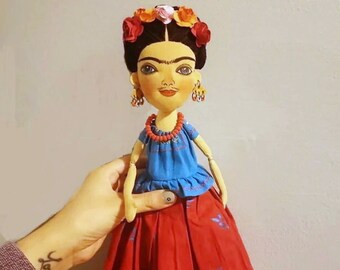 OOAK Art doll Frida Collectible doll handmade  Boudoir doll