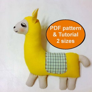 Stuffed Llama pattern PDF Lama plush toy for kids Llama sewing pattern & tutorial Pillow Llama DIY plushie pattern image 2