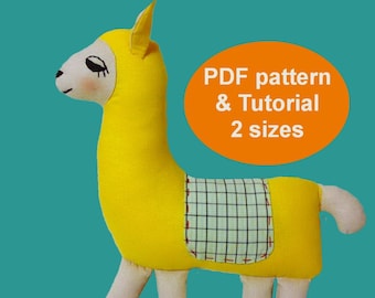 Stuffed  Llama pattern  PDF Lama plush toy for kids Llama sewing pattern & tutorial Pillow Llama DIY plushie pattern