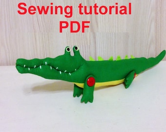 PDF naaipatroon alligator – Tutorial pluche krokodil