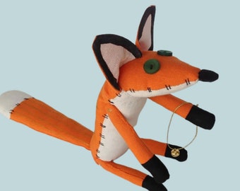 Little prince fox plush toy stuffed fox cartoon fox Art doll fox 16"  Plushie fox cloth rag doll Fantasy Mr. Fox