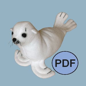Seal plush pattern Baby seal pattern PDF sewing pattern Stuffed seal pattern Plushie pattern Tutorial