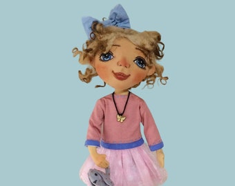 OOAK art doll  Boudoir doll in vintage style Cloth dolls handmade Collectible dolls