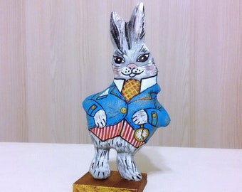 White Rabbit Alice in Wonderland Art doll OOAK March Hare