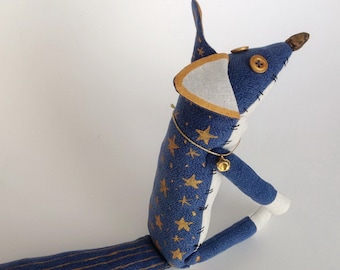 Little fox plush toy fox prince Moon fox doll plushie Galaxy fox Celestial fox  Space fox Stuffed cartoon fox blue renard Mr. Fox