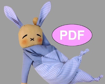 Baby lovey pattern bunny sewing pattern bunny pattern waldorf doll pattern & tutorial Baby First Toy comforter