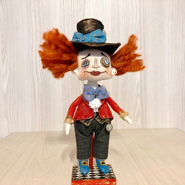 Mad Hatter doll Alice in wonderland Collectible doll OOAK art doll