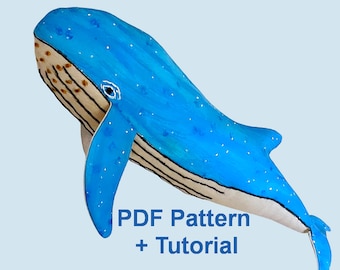 Humpback Whale Sewing Pattern PDF – Plush Toy Tutorial