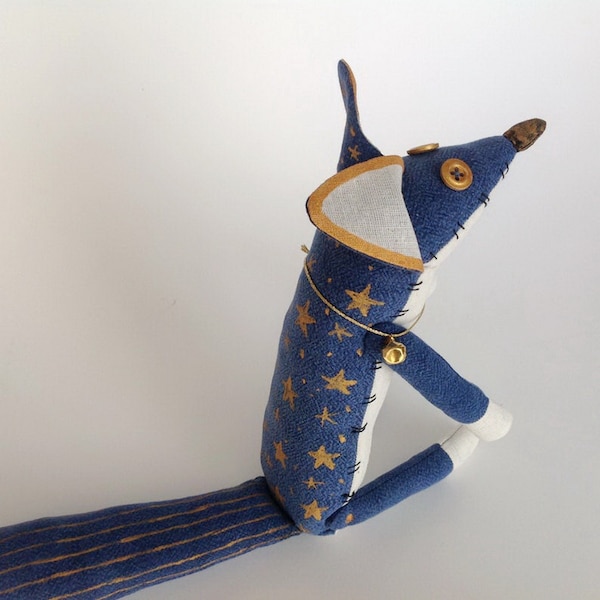 Little fox plush toy fox prince Moon fox doll plushie Galaxy fox Celestial fox  Space fox Stuffed cartoon fox blue renard Mr. Fox