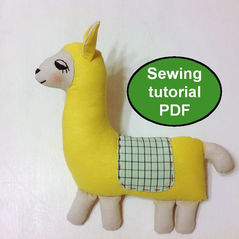 Stuffed Llama pattern PDF Lama plush toy for kids Llama sewing pattern & tutorial Pillow Llama DIY plushie pattern image 4