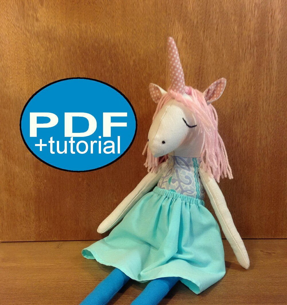 Unicorn sewing pattern &amp; tutorial PDF Stuffed Unicorn pattern | Etsy