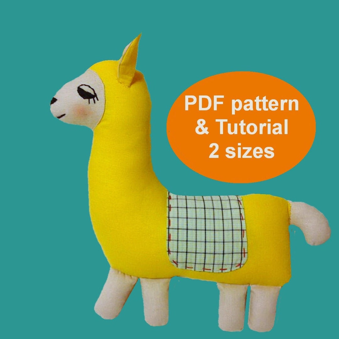 Stuffed Llama Pattern PDF Lama Plush Toy for Kids Llama Sewing Pattern & Tutorial Pillow Llama