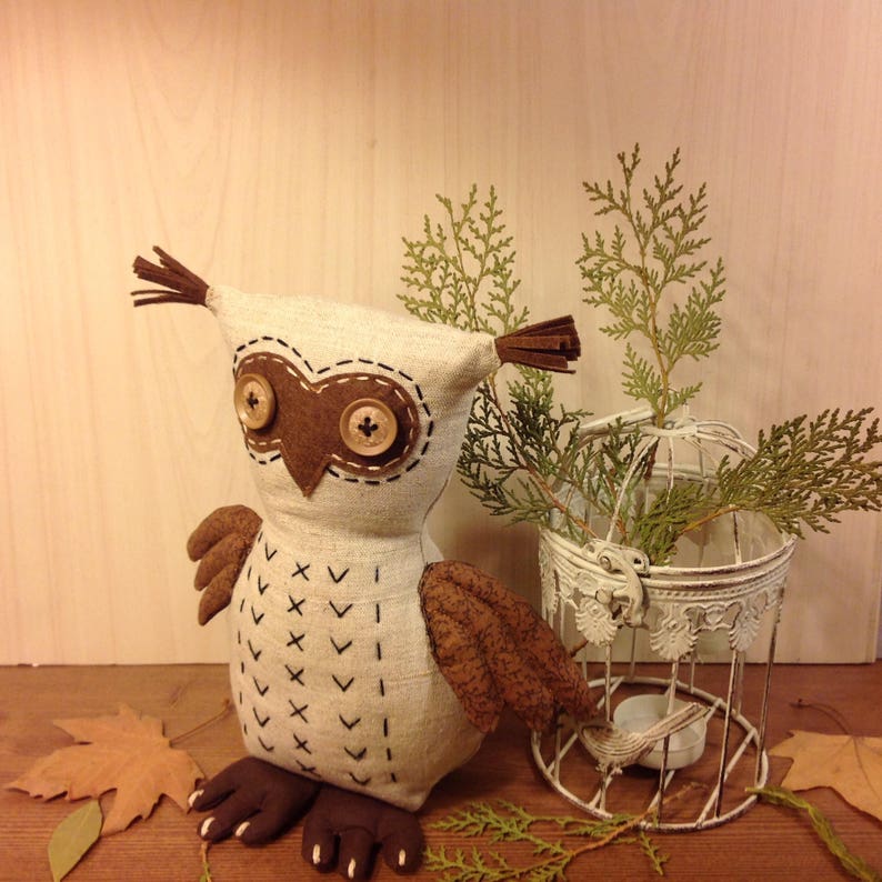 Stuffed owl pattern Plush owl sewing pattern & tutorial PDF Etsy