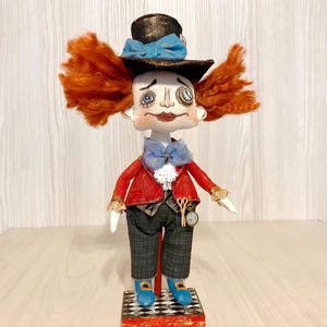 Mad Hatter Puppe Alice im Wunderland Sammlerpuppe OOAK Kunstpuppe Handmade